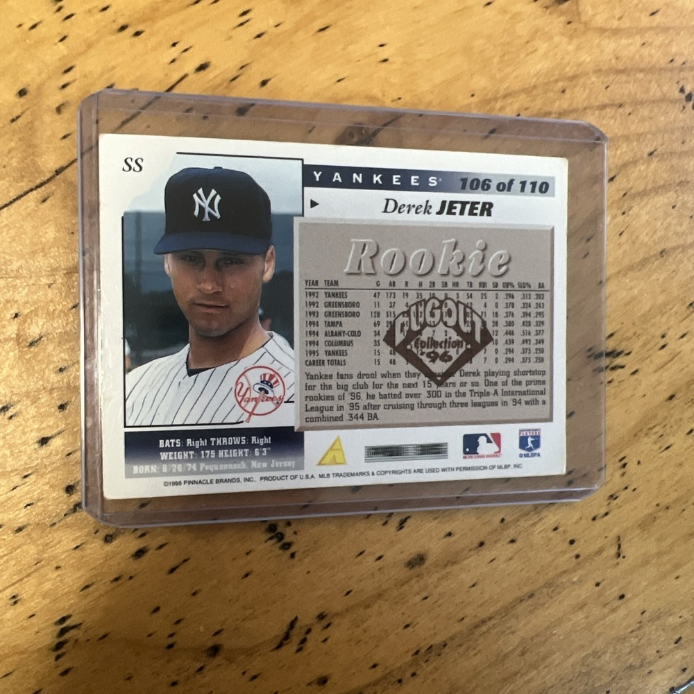 DEREK JETER RC Score RARE INSERT ROOKIE CARD‎ $$ Foil Dugout Collection YANKEES! - Picture 5 of 5